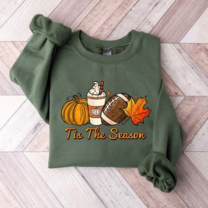 T Is The Season Sweatshirt, Fall Football Hoodie, Pumpkin Patch Shirt, Autumn Shirt, Womens Halloween Shirt, Fall Graphic Tee, Fall Coffee