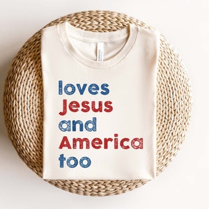 Unabhängigkeitstag Shirt, christliches Shirt, 4. Juli Shirt, sie liebt Jesus und Amerika auch Shirt, Amerika Retro Shirt, USA Shirt, USA Flagge