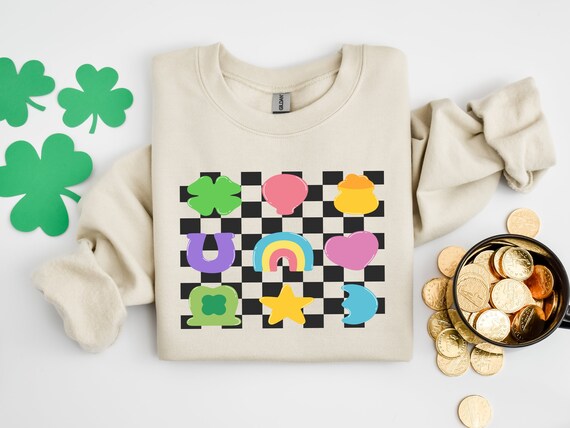 St Patrick's Day Sweatshirt, Lucky Charm Sweatshirt, St Patricks Day Shirt, Shamrock Shirt, Rainbow Sweater, Lucky Sweatshirt,Saint Patricks