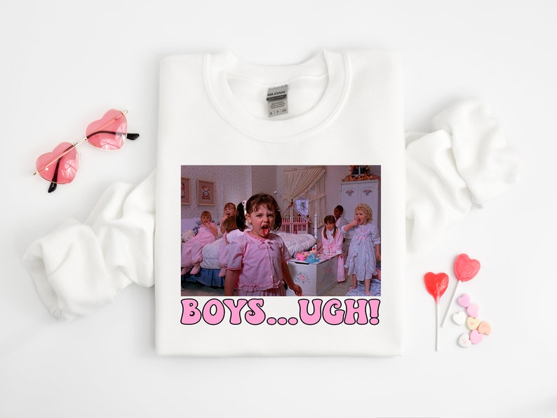 Boys... Ugh T-Shirt, Boys... Ugh T-Shirt, Funny Valentines Day Tee,Retro Valentine Shirt, Valentines Gift, Take Me Back To The 90's Shirt zdjęcie 2