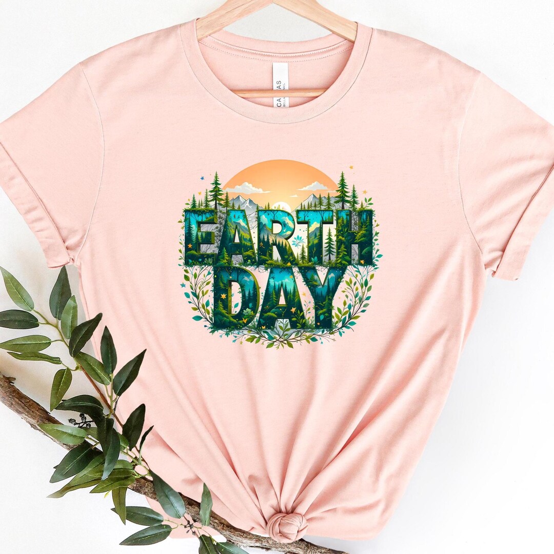 Earth Day Shirt, Retro Nature Mountain Forest Graphic Tee, Nature Lover ...