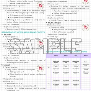 DIGITAL VERSION ARRT Study Guide: Procedures Quick Reference Sheet ...