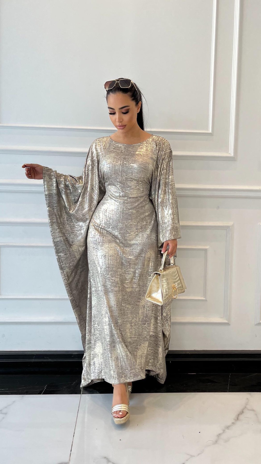 gold abaya dress Satin – Elegant Fitted Maxi Evening Wear occasion:Cocktail