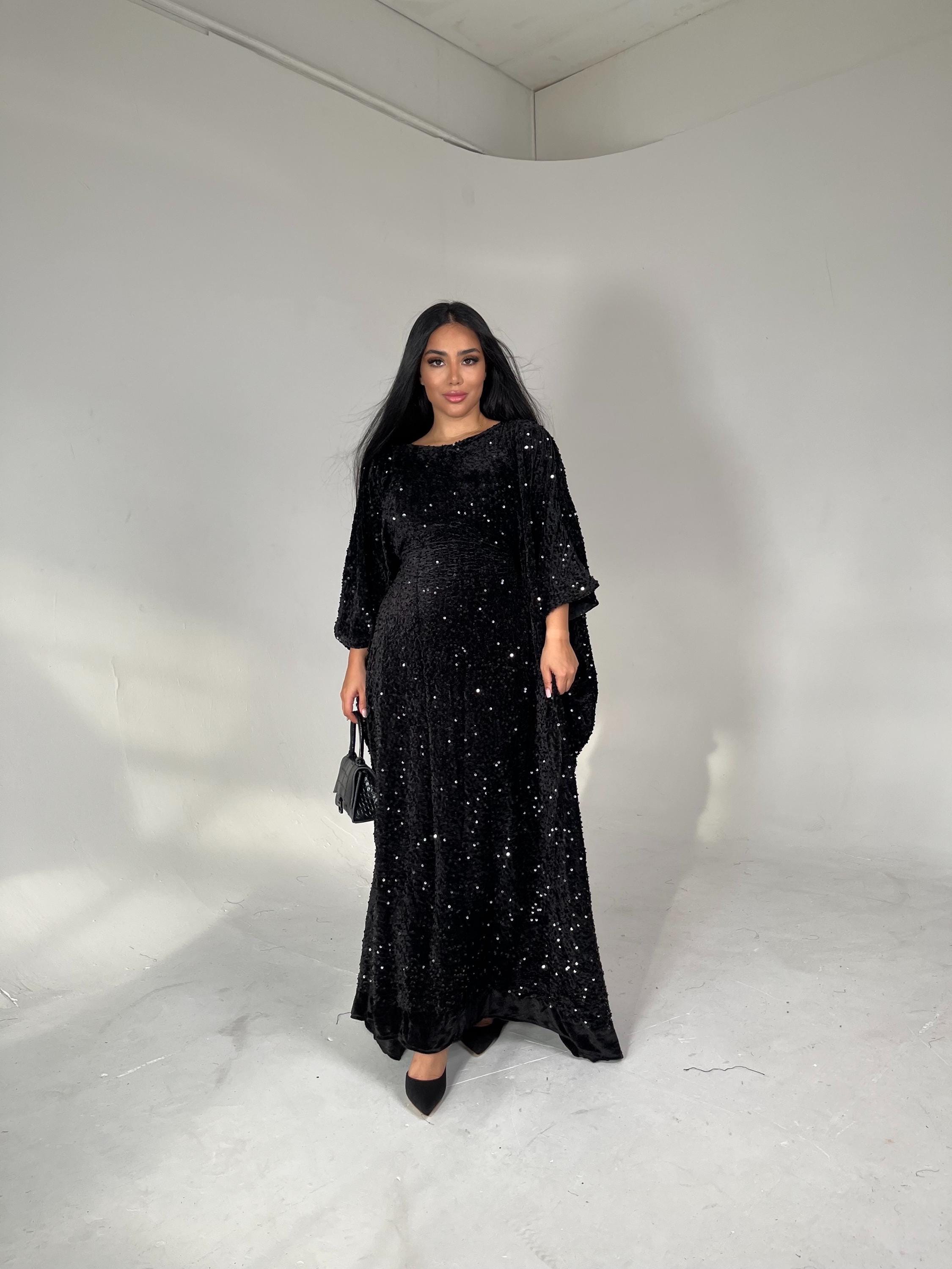 green emerald velvet dress Anta Kaftan dress Set  ALOSH LONDON