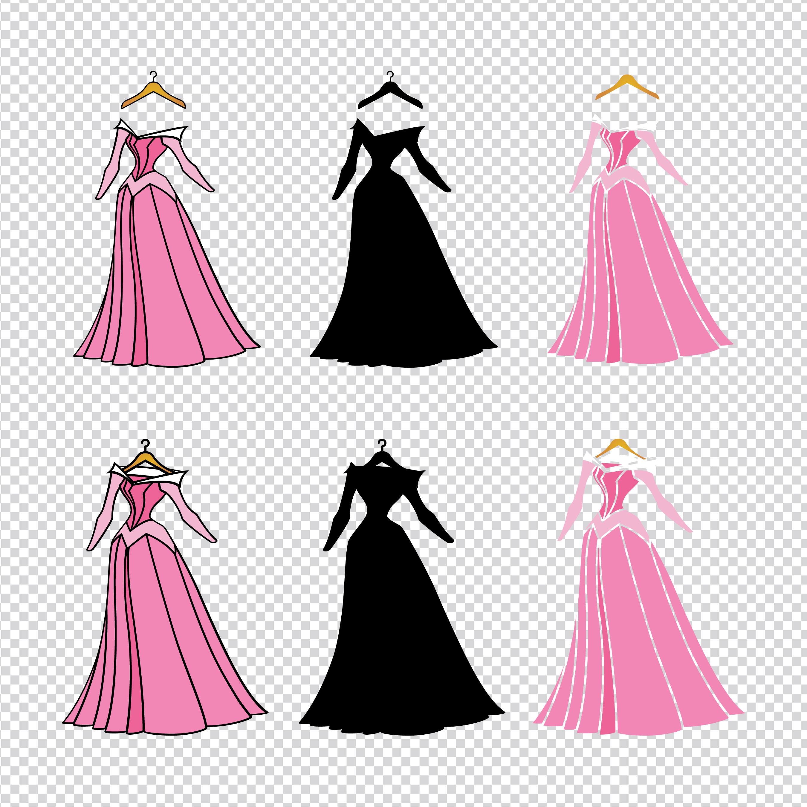 Princess Dress - SVG PNG File Instant Digital Download - Pink - Wardrobe - Etsy Princess Dress - SVG PNG File Instant Digital Download - Pink - Wardrobe - Etsy