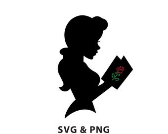 Princess Reading - SVG PNG file instant digital download - Silhouette