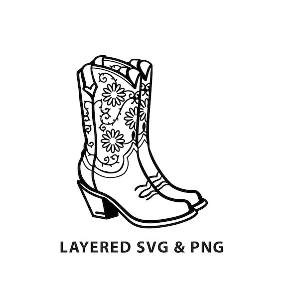 Cowboy Boots - SVG PNG File Instant Digital Download - Shoes  display picture 2
