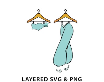 Princess outfit - SVG PNG file instant digital download - Turquoise - Wardrobe