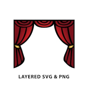 Stage Curtains - SVG PNG file instant digital download