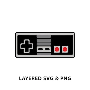 May include: A black and gray video game controller with a red plus sign button and two red round buttons. The controller has a gray stripe design.