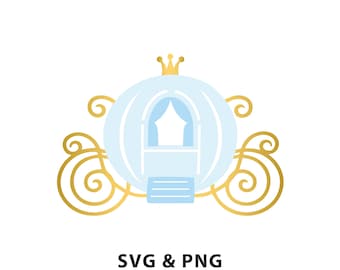 Carriage - SVG PNG file instant digital download - Cinderella Blue