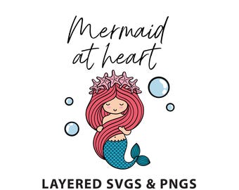 Mermaid - SVG PNG file instant digital download - Sea - Nature