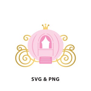 Carriage - SVG PNG file instant digital download - Cinderella Pink
