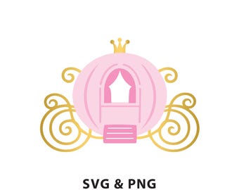 Carriage - SVG PNG file instant digital download - Cinderella Pink