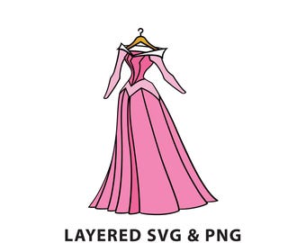 Princess Dress - SVG PNG file instant digital download - Pink - Wardrobe