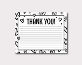 Thank You Beary Much card thankyou note cards - Baby Shower - JPG - Pink Heart Balloon Teddy Bear Collection - DN001