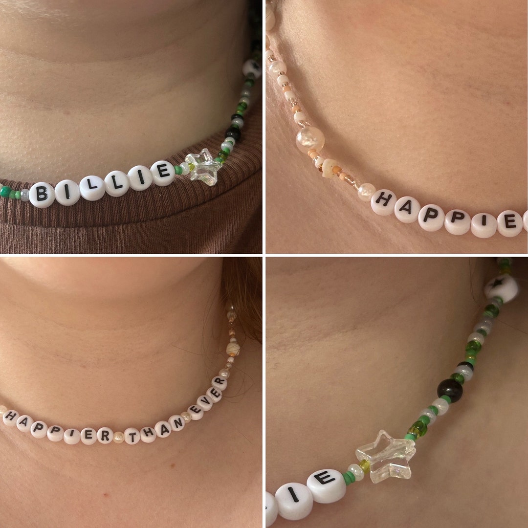 Billie Eilish Necklace Billie Eilish Theme Jewellery Beaded - Etsy