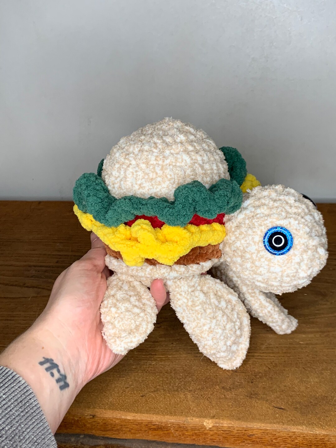 Turtle Plushie Burger Turtle - Etsy