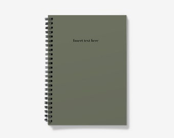 Spiraal notitieboekje - gepersonaliseerd dagboek - kaki