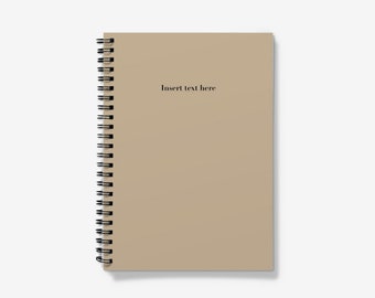 Spiral Notebook - Personalised Journal - Beige