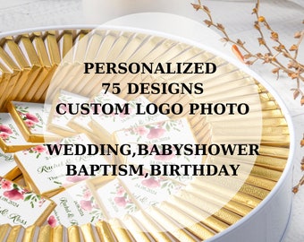 Personalized Chocolate Favors, Wedding Chocolate Favour, Baby Shower Favors For Guests, Cheap Favors for Guests in Bulk, Baptism Favors