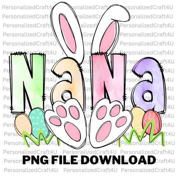 Personalized Easter Rabbit Sweatshirt Gift For Grandma, SVG, PNG, Digital Download, PNG File