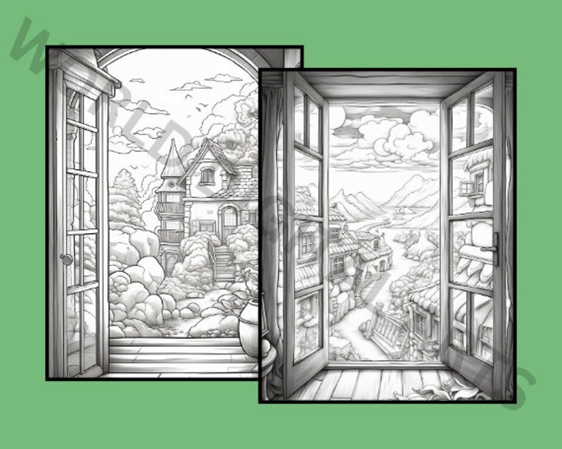 28 Fairy Villages Coloring Pages, Landscape Coloring, Village Coloring ...