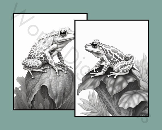 50 Pattern Animals Coloring Pages, Pattens Coloring Book, Grayscale ...