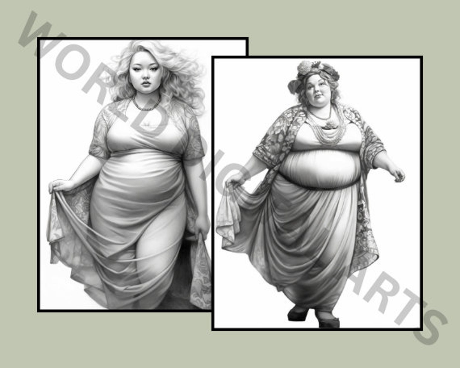 25 Pretty Chubby Women Coloring Pages, Plus Size Women Coloring Book ...