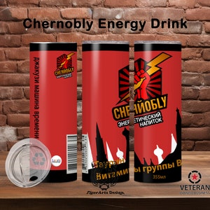 Chernobly Energy Drink inspired by the movie Hot Tub Time Machine, 20 oz Tumbler. Free keychain with order.