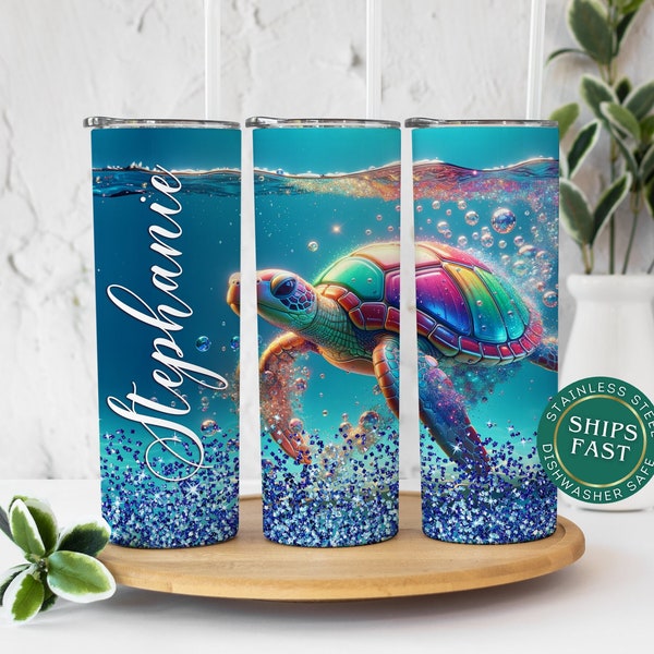 Turtle Tumbler Personalized, Sea Turtle Tumbler, Turtle Gift for Her, Sea Turtle Cup, Turtle Lover Gift for Her, Turtle Lover Cup Tumbler