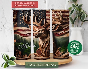Deer Hunting Tumbler Personalized Deer Hunting Gift For Men, Hunting Tumbler, Deer Hunters Gift Deer, Hunter Tumbler Deer Gifts For Men