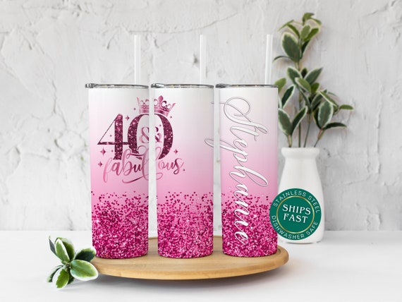 40 and Fabulous Birthday Tumbler Personalized 40th Birthday Gifts Cup, 40th Gift For Her, 40th Happy Birthday, 40th Birthday Cup Tumbler