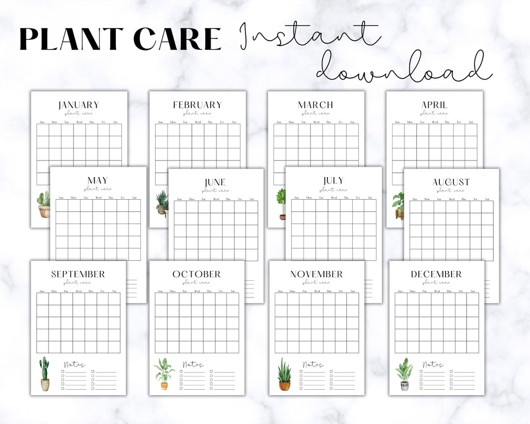 House Plant Care Calendar, House Plants, Watering House Plants, Helpful ...