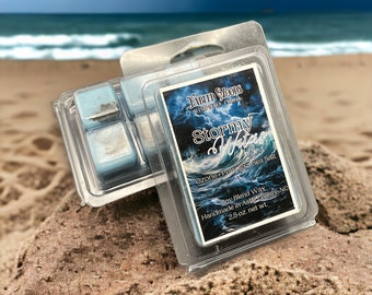 Stormy Waters | Scented Wax Melts | ocean beachy snap tarts | 2.5 oz soy blend wax bars
