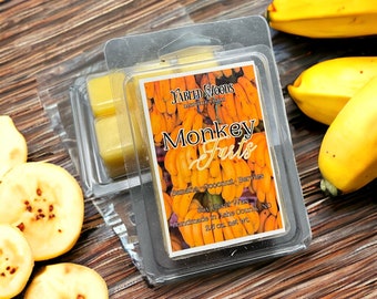 Monkey Farts | Scented Wax Melts | banana tropical fruity snap tarts | 2.5 oz soy blend wax bars