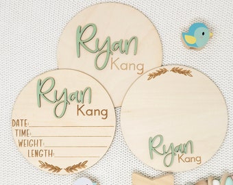 Custom Baby Announcement Wood Sign: 3D Name Plaque