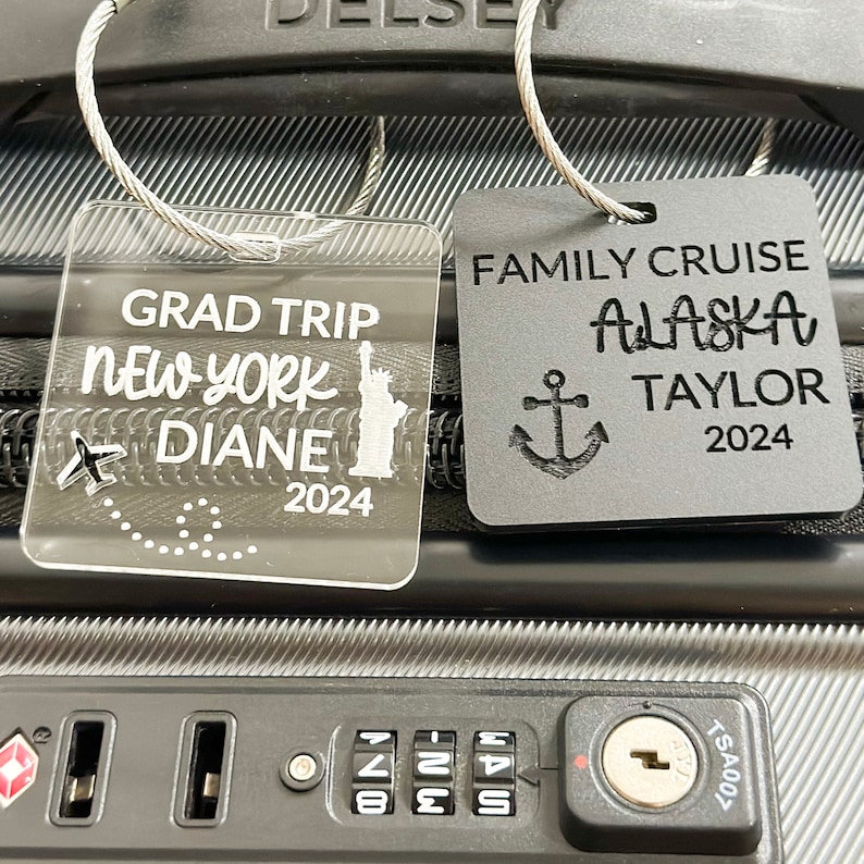 Personalized Acrylic Luggage Tag: Custom Travel Tag - Etsy