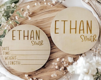 Personalized Baby Name Sign: Engraved Birth Stats Plaque