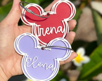 Personalized 3D Mouse Acrylic Bag Tag Keychain