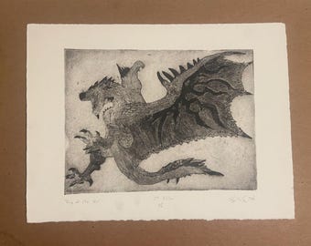 Rathalos - 2.Auflage - 5/6 | Kupferstich Aquatinta-Radierung
