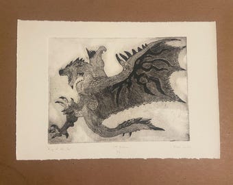 Rathalos - 2.Auflage - 3/6 | Kupferstich Aquatinta-Radierung
