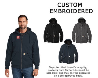 Custom Embroidered Carhartt ® Midweight Thermal-Lined Full-Zip Sweatshirt, your text, logo or art embroidered, "No Digitizing Fee"