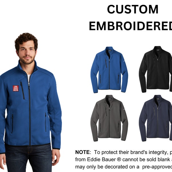 Custom Embroidered Eddie Bauer® Dash Full-Zip Fleece Jacket, your text, logo or art embroidered, "No Digitizing Fee"