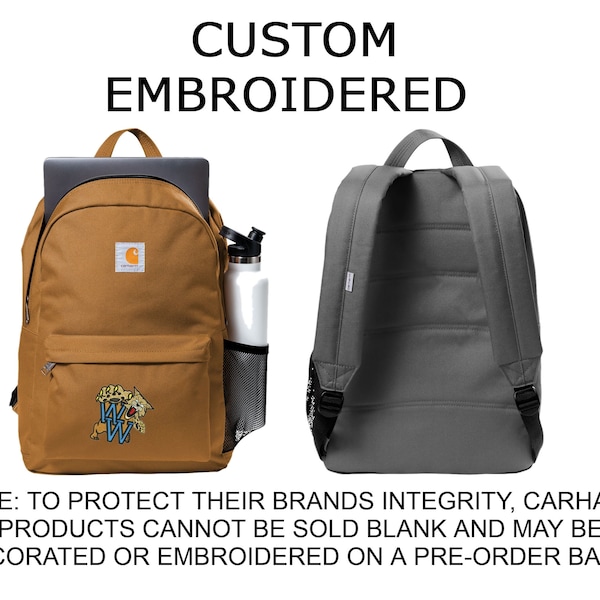 Custom Embroidered Carhartt ® Canvas Backpack, your text, art or logo embroidered.