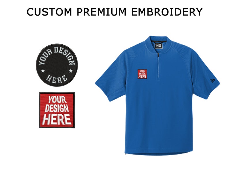 Custom Embroidered New Era ® Cage Short Sleeve 1/4-Zip Jacket, your text, logo or art embroidered, No Digitizing Fee image 3