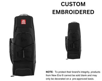 Custom Embroidered New Era® Shutout Wheeled Bat Bag, your text, logo or art embroidered, "No Digitizing Fee"