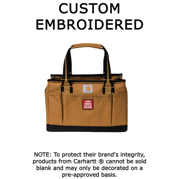 Custom Embroidered Carhartt ® Utility Tote, your text, art or logo embroidered. "No Digitizing Fee"