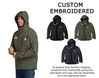 Custom Embroidered Carhartt ® Shoreline Jacket, your text, logo or art embroidered, "No Digitizing Fee"