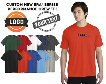 Custom New Era® Series Performance Crew Tee- your Text/Logo/Monogram,Personаlized Gift for him/support small business -NEA200